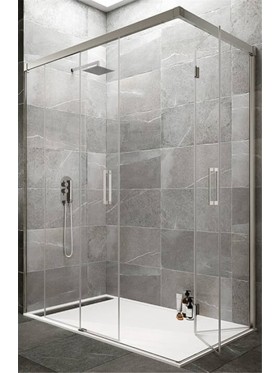 Mampara de ducha angular plegable y corredera Mod RH1720 - Mamparas de ducha  a medida